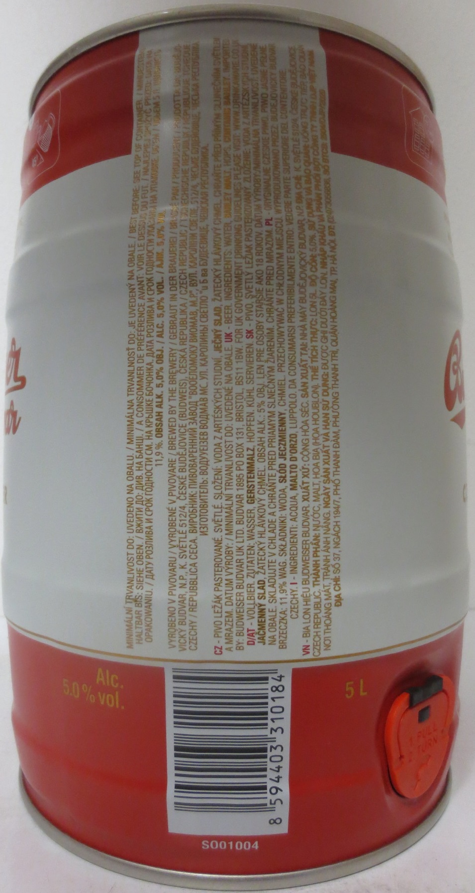 Budweiser Budvar ORIGINAL CZECH LAGER (5L) č.5