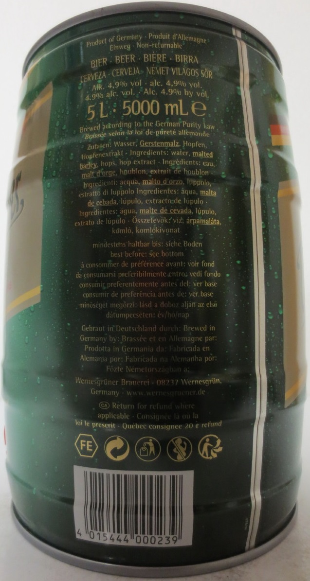 Wernesgrüner PILS LEGENDE BRAUTRADITION SET 1436 (5L) Nr.1