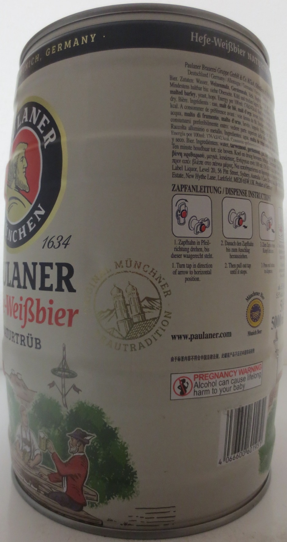 PAULANER MÜNCHEN Hefe-Weißbier NATURTRÜB (5L) Nr.2