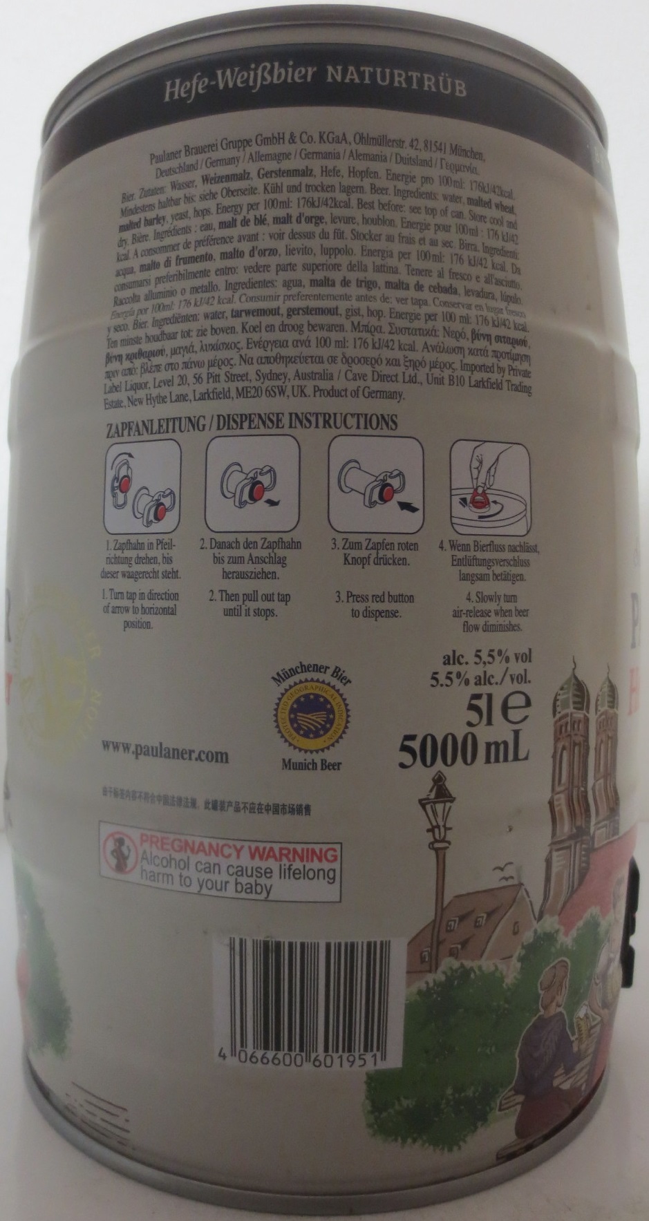 PAULANER MÜNCHEN Hefe-Weißbier NATURTRÜB (5L) Nr.2