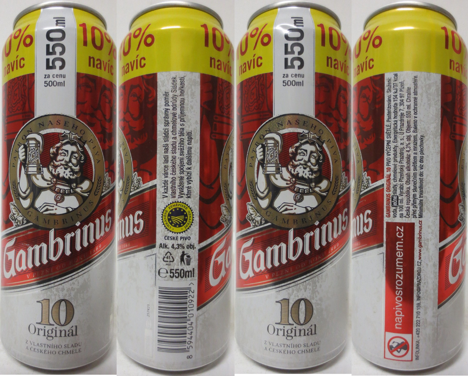 Gambrinus 10 Original 550ml 10% navíc (CZ) (55cl) (B/O) č.1 