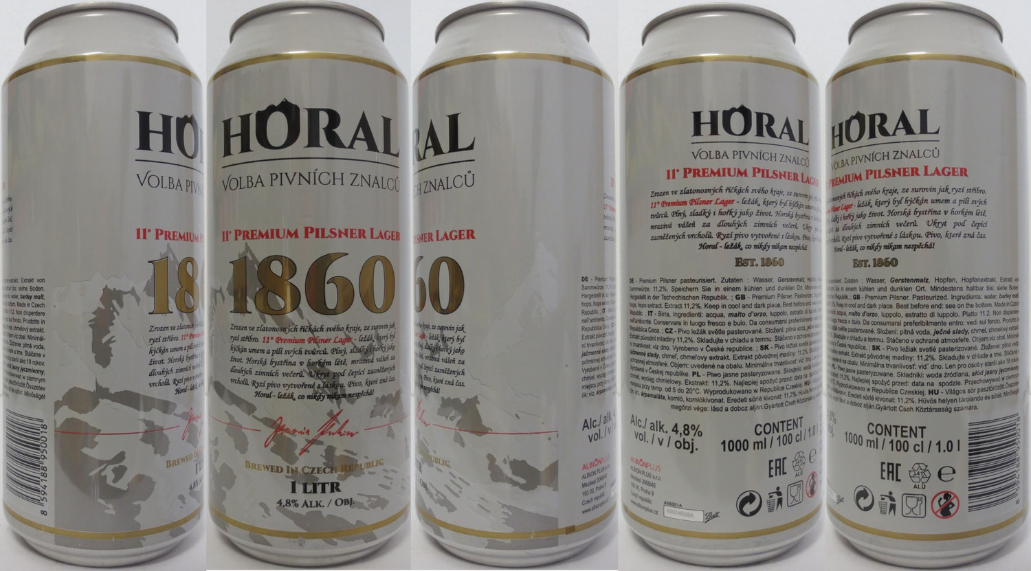 HORAL VOLBA PIVNÍCH ZNALCŮ 11% PREMIUM PILSNER LAGER 1860 (CZ) (100cl) (B/O) č.1 