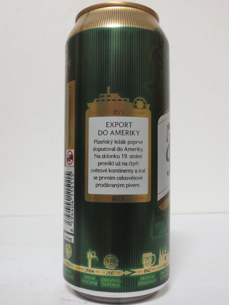 Pilsner Urquell 175 let - série 2017 - 1873 EXPORT DO AMERIKY (50cl) (B/O)