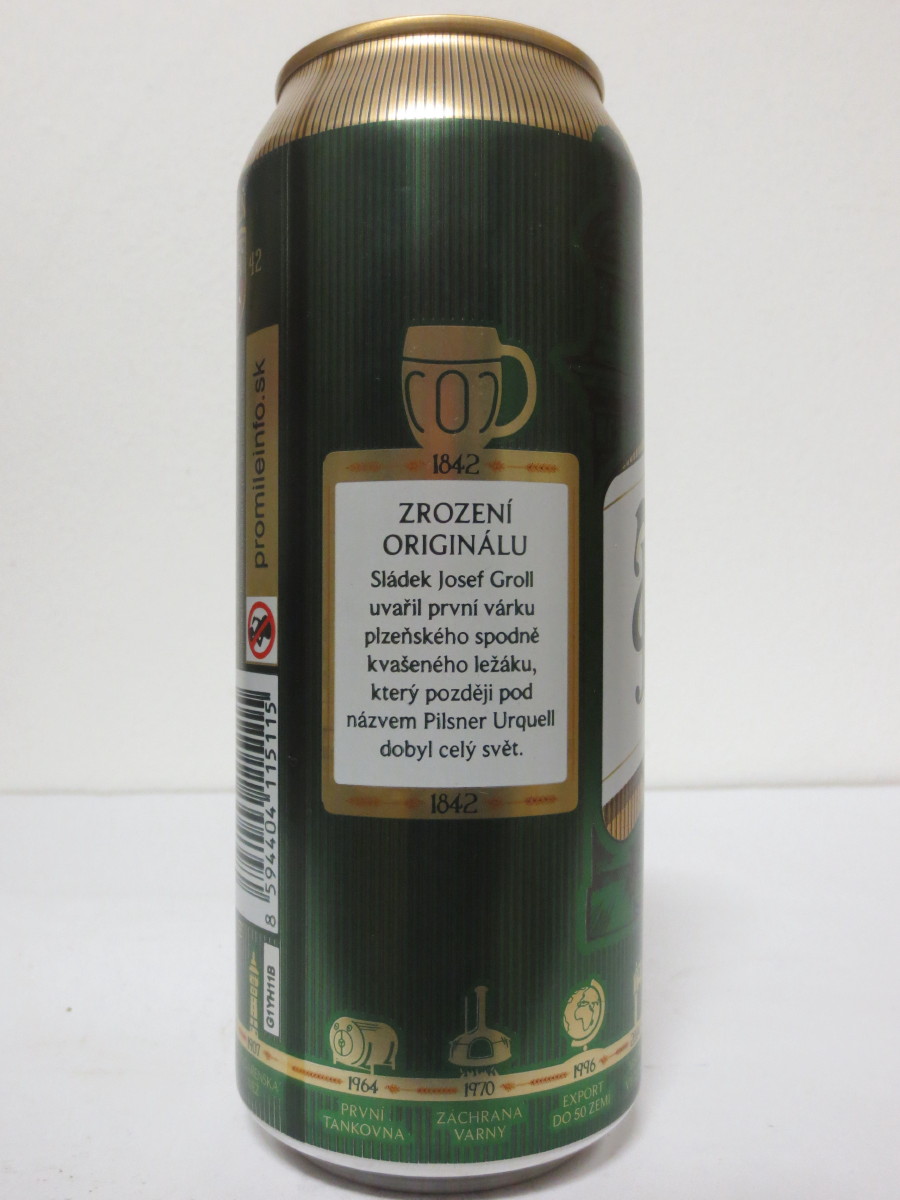 Pilsner Urquell 175 let - série 2017 - 1842 ZROZENÍ ORIGINÁLU (50cl) (B/O)