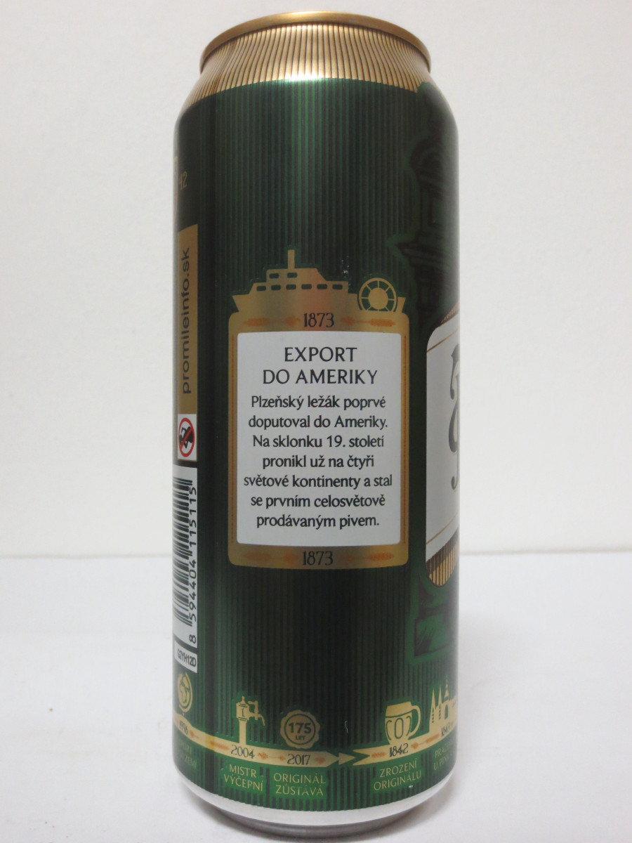 Pilsner Urquell 175 let - série 2017 - 1873 EXPORT DO AMERIKY (50cl) (B/O) 