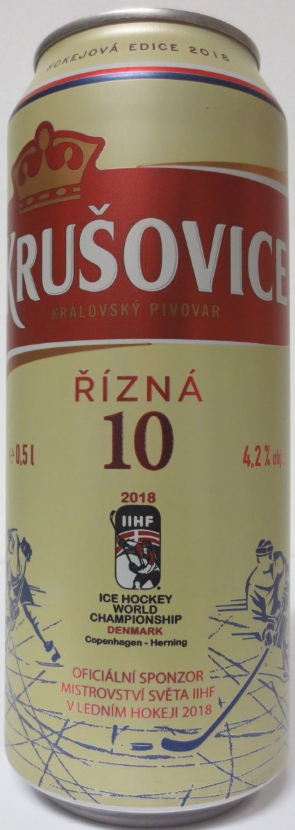 KRUŠOVICE KRÁLOVSKÝ PIVOVAR ŘÍZNÁ 10 2018 IIHF (50cl) (B/O)