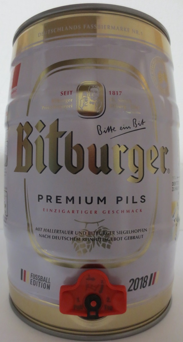 Bitburger PREMIUM PILS EINZIGARTIGER GESCHMACK FUSSBALL EDITION 2018 (5L) Nr.1