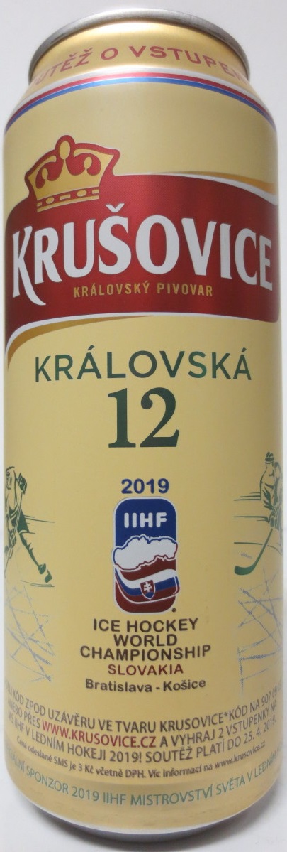 KRUŠOVICE KRÁLOVSKÝ PIVOVAR KRÁLOVSKÁ 12 2019 IIHF (50cl) (B/O)
