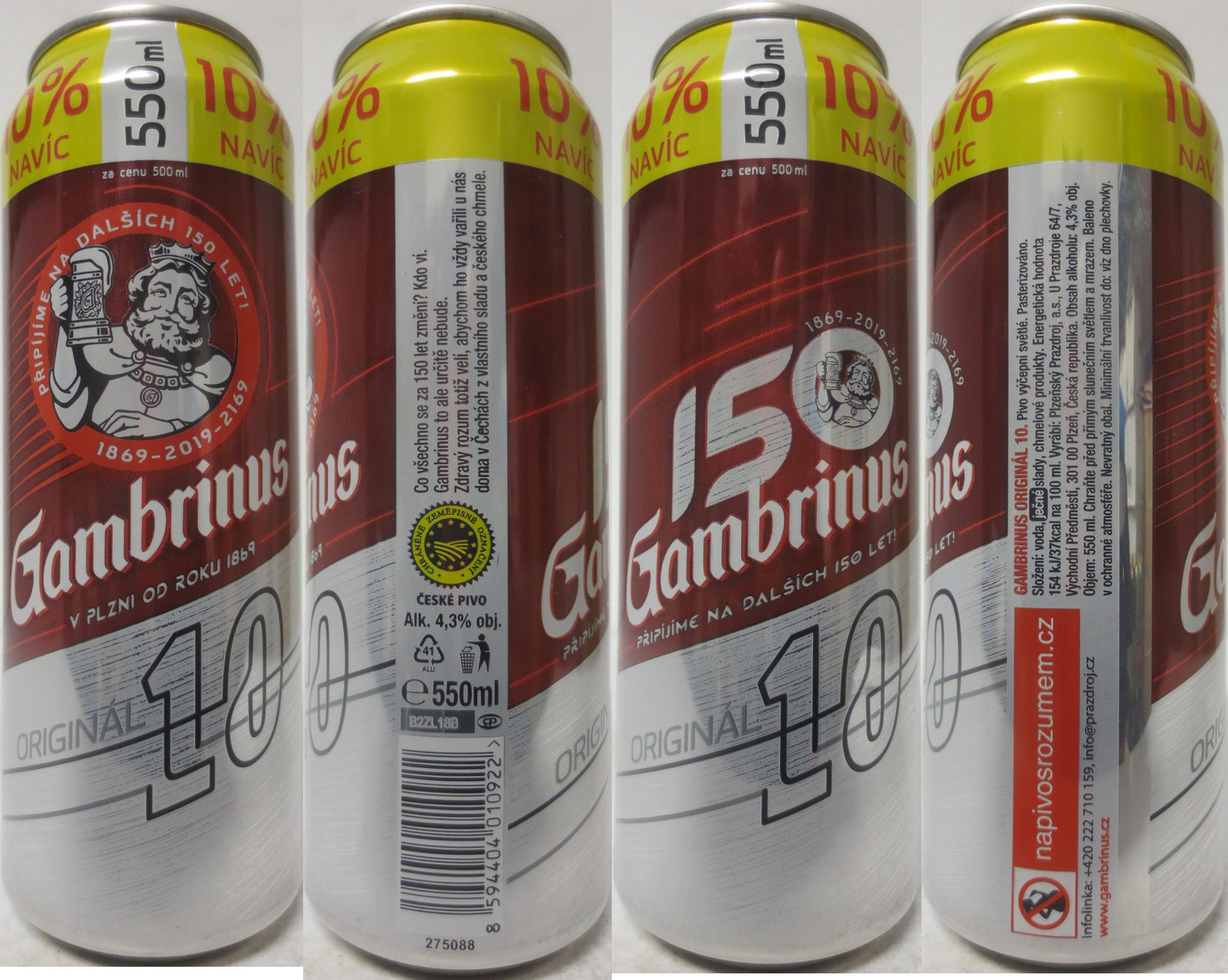 Gambrinus ORIGINAL 10 10% navíc 150 (CZ) (55cl) (B/O) č.1