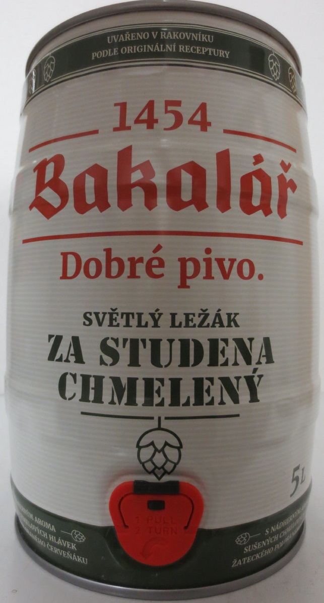 Bakalář Dobré pivo. SVĚTLÝ LEŽÁK ZA STUDENA CHMELENÝ (5L) č.1 