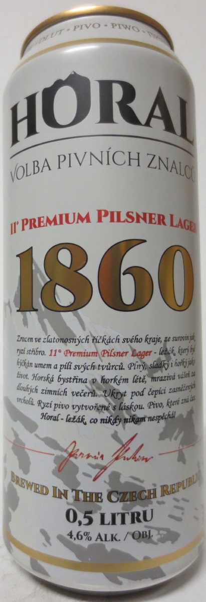 HORAL VOLBA PIVNÍCH ZNALCŮ 11% PREMIUM PILSNER LAGER 1860 (50cl) (B/O) č.1