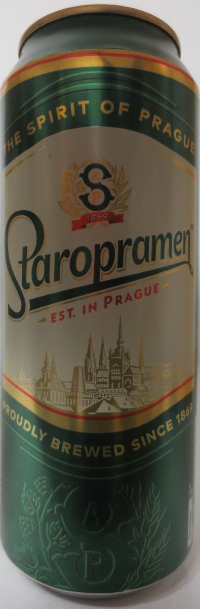 Staropramen EST. IN PRAGUE THE SPIRIT OF PRAGUE PROUDLY BREWED SINCE 1869 (HR) (50cl) (B/O) č.1
