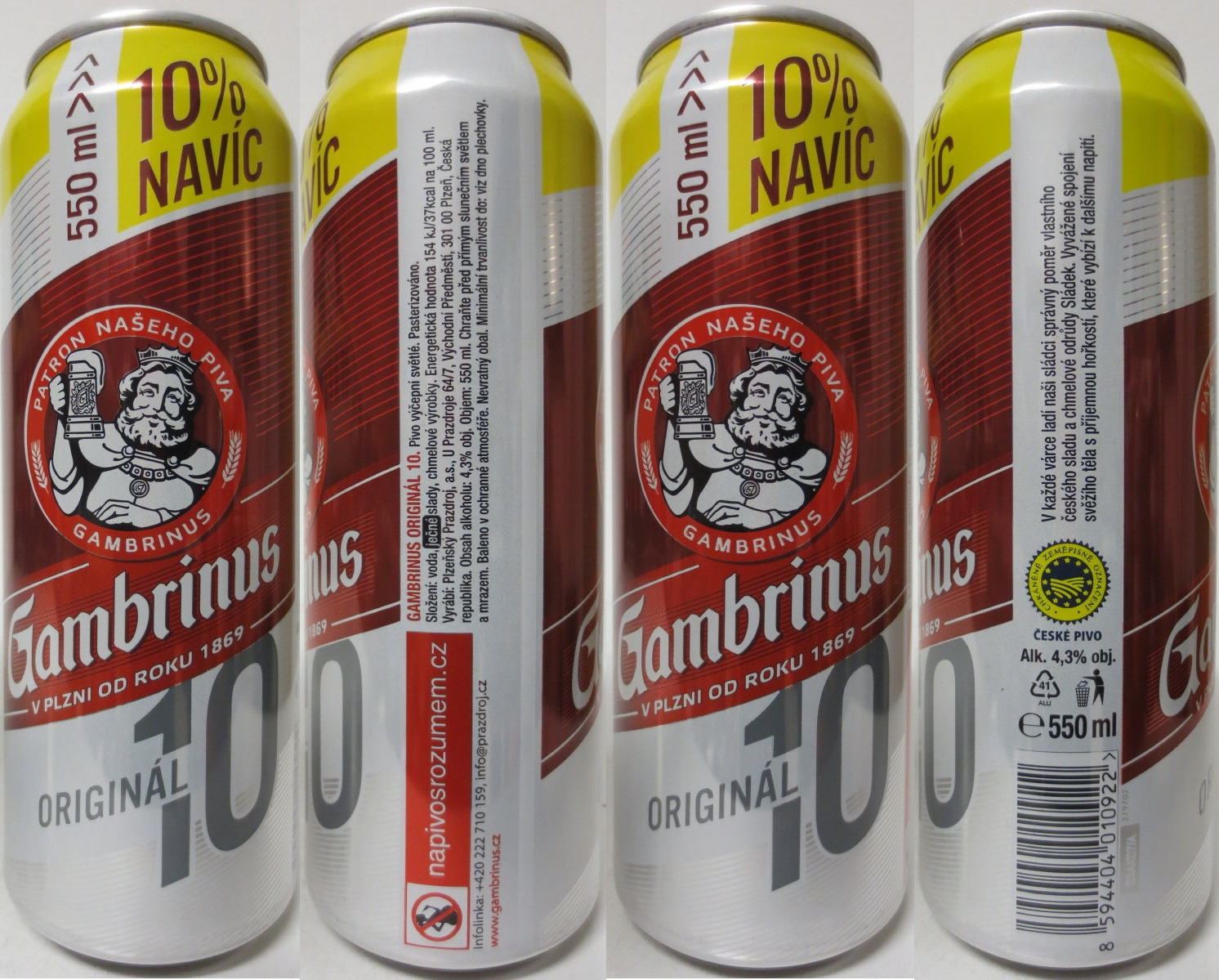 Gambrinus ORIGINAL 10 10% navíc (CZ) (55cl) (B/O) č.1