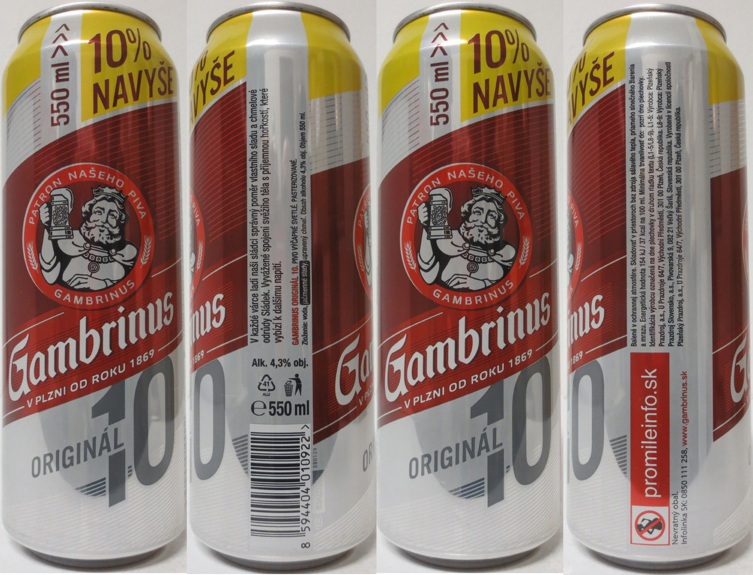 Gambrinus ORIGINAL 10 10% NAVYŠE (SK) (55cl) (B/O) č.1
