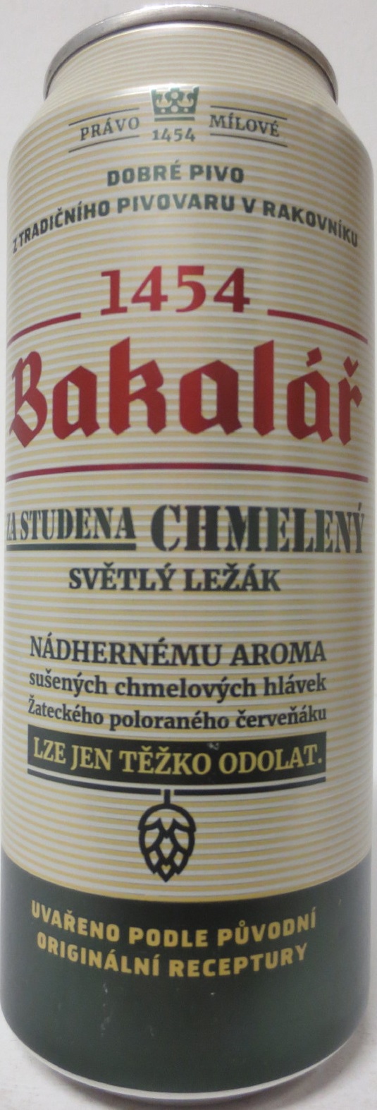 Bakalář ZA STUDENA CHMELENÝ SVĚTLÝ LEŽÁK (50cl) (B/O) č.1