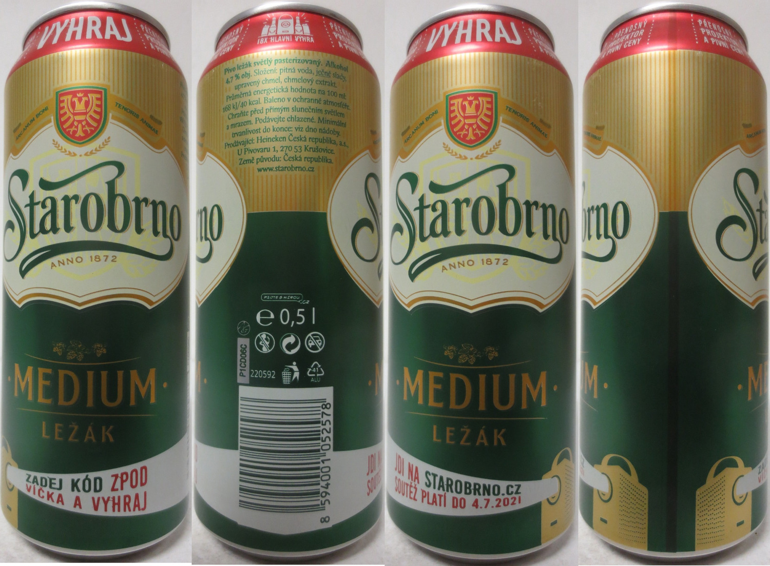 Starobrno MEDIUM LEŽÁK VYHRAJ (CZ) (50cl) (B/O) č.1