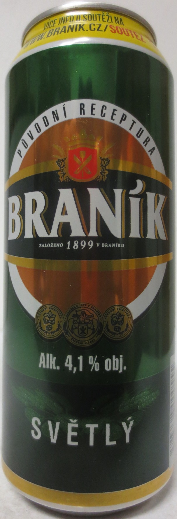 BRANÍK Alk. 4,1% obj. SVĚTLÝ SOUTĚŽ 2021 (CZ) (50cl) (B/O) č.1