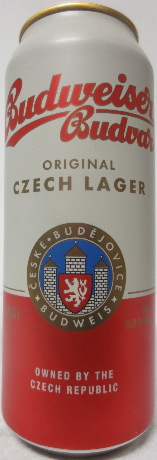 Budweiser Budvar ORIGINAL CZECH LAGER OWNED BY THE CZECH REPUBLIC (HR) (50cl) (B/O) č.1