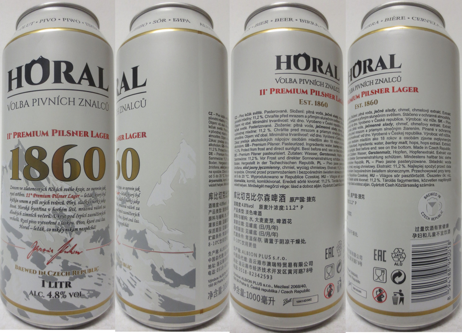 HORAL VOLBA PIVNÍCH ZNALCŮ 11% PREMIUM PILSNER LAGER 1860 (CZ) (100cl) (B/O) č.2 