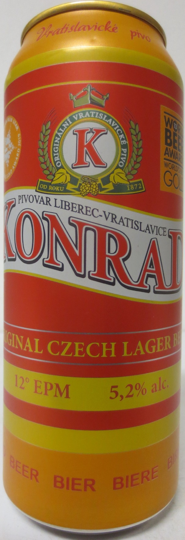 KONRAD ORIGINAL CZECH LAGER BEER WORLD BEER AWARDS (50cl) (B/O)