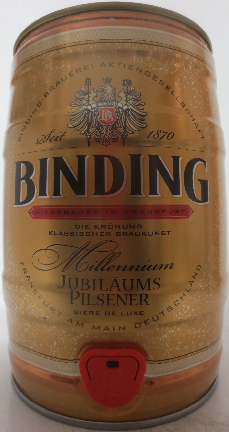 BINDING Millenium JUBILÄUMS PILSENER (5L) Nr.1 