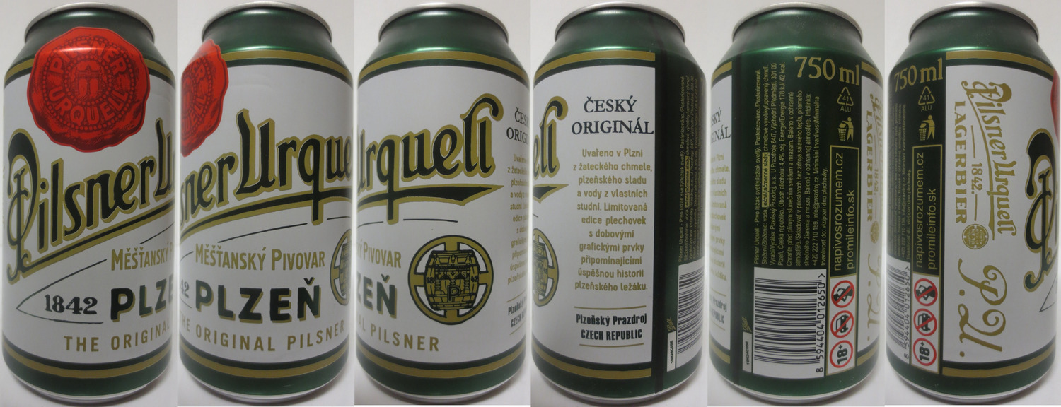 Pilsner Urquell MĚŠŤANSKÝ PIVOVAR 1842 PLZEŇ THE ORIGINAL PILSNER (CZ+SK) (75cl) (B/O) č.2
