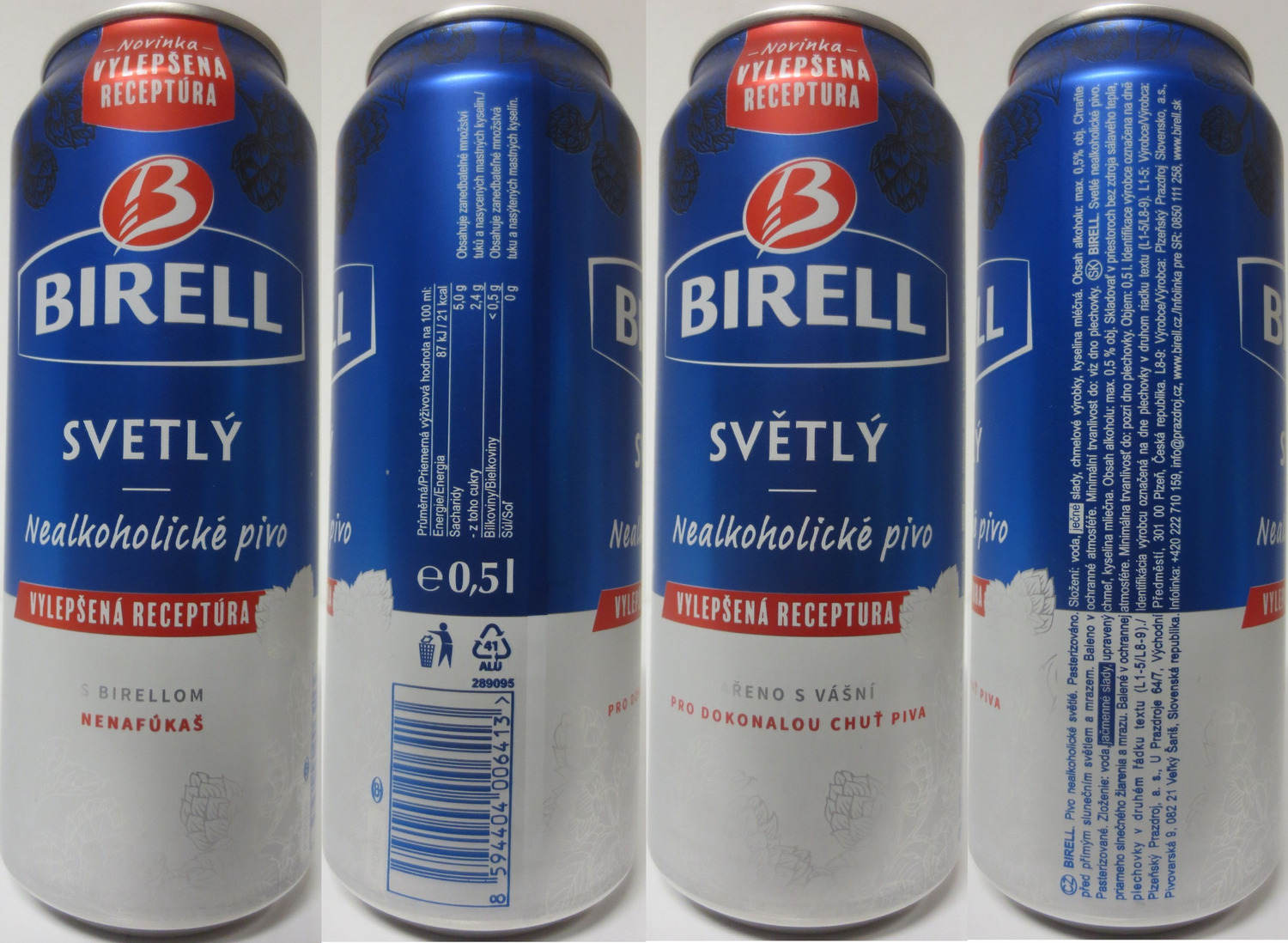 BIRELL SVĚTLÝ Nealkoholické pivo VYLEPŠENÁ RECEPTURA (CZ+SK) (50cl) (B/O) č.1