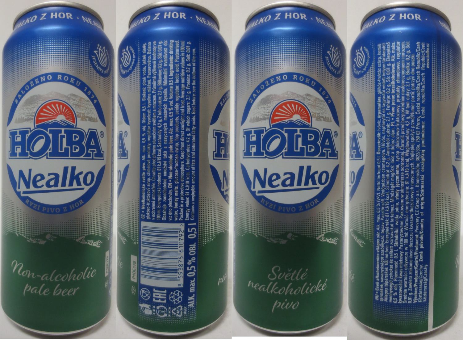 HOLBA Nealko Non-alkoholic pale beer (CZ) (50cl) (B/O) č.1
