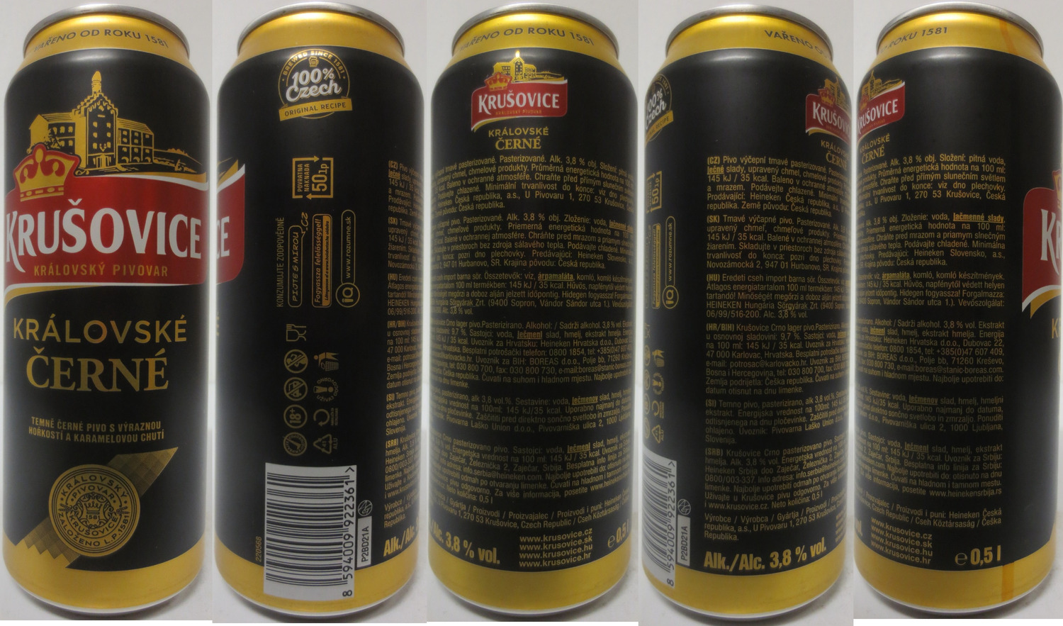 KRUŠOVICE KRÁLOVSKÝ PIVOVAR KRÁLOVSKÉ ČERNÉ (CZ+SK) (50cl) (B/O) č.3