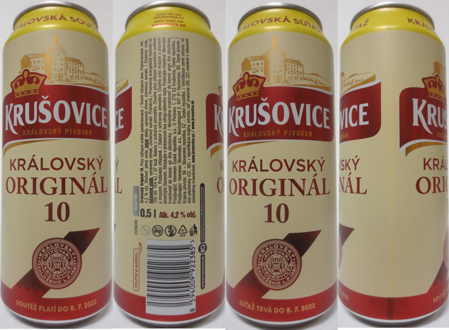 KRUŠOVICE KRÁLOVSKÝ ORIGINÁL 10 KRÁLOVSKÁ SOUTĚŽ (CZ+SK) (50cl) (B/O) č.1