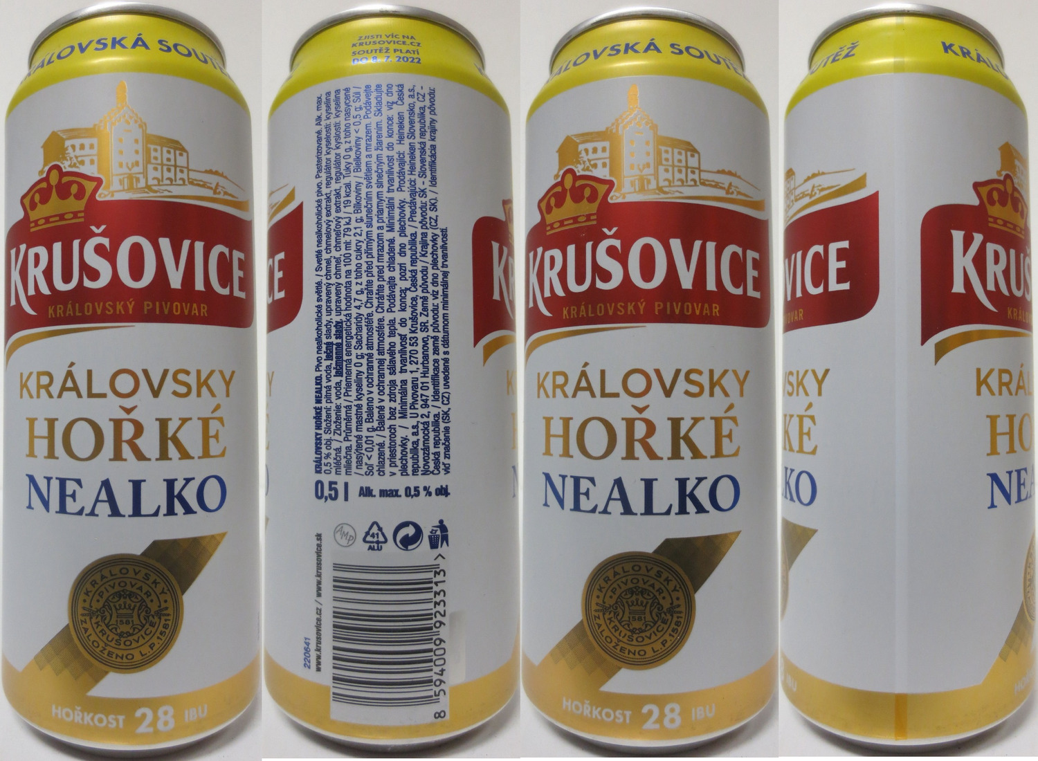 KRUŠOVICE KRÁLOVSKÝ PIVOVAR KRÁLOVSKY HOŘKÉ NEALKO KRÁLOVSKÁ SOUTĚŽ (CZ+SK) (50cl) (B/O) č.1