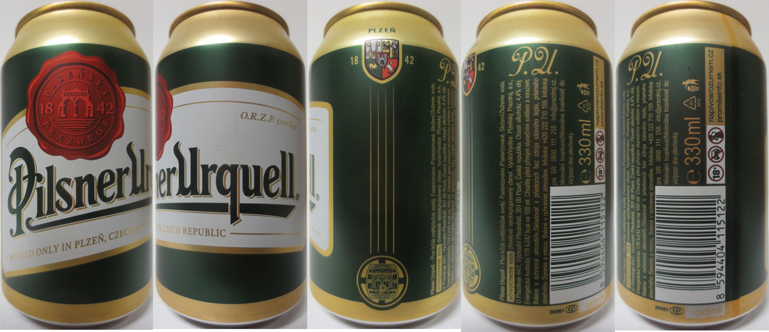 Pilsner Urquell BREWED ONLY IN PLZEŇ,CZECH REPUBLIC (CZ+SK) (33cl) (B/O) č.1