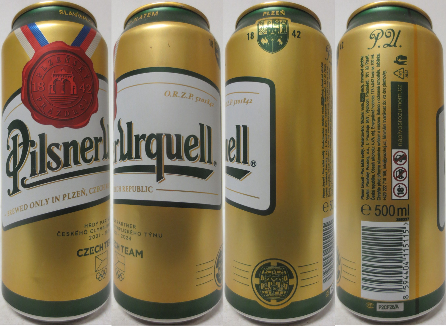 Pilsner Urquell HRDÝ PARTNER ČESKÉHO OLYMPIJSKÉHO TÝMU 2001-2004 CZECH TEAM (CZ) (50cl) (B/O) č.1 
