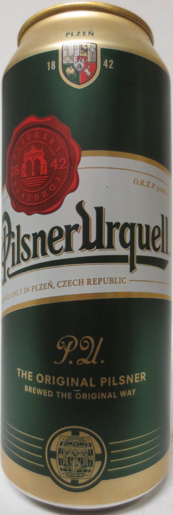 Pilsner Urquell P.U. THE ORIGINAL PILSNER BREWED THE ORIGINAL WAY (RU) (50cl) (T/O) č.1