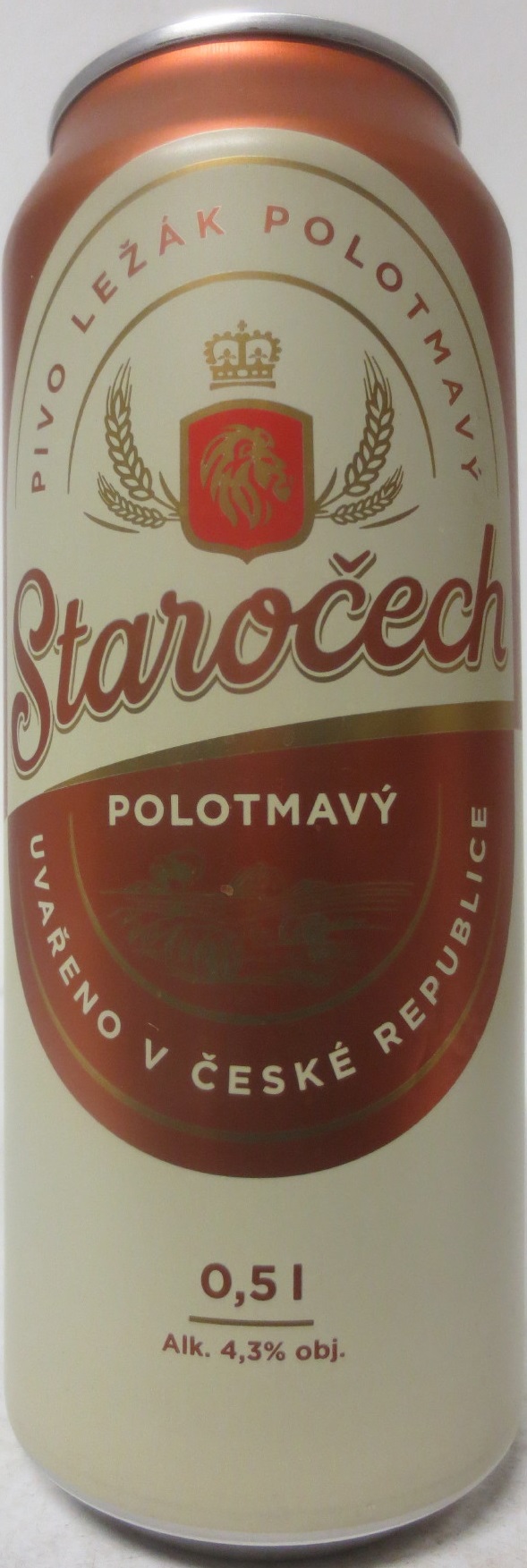 Staročech POLOTMAVÝ PIVO LEŽÁK POLOTMAVÝ (50cl) (B/O) č.3  