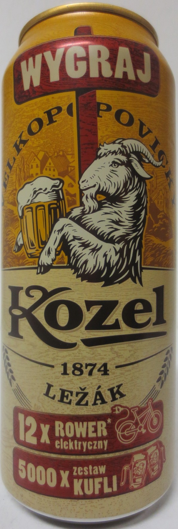 VELKOPOPOVICKÝ Kozel 1874 LEŽÁK WYGRAJ (50cl) (B/O) č.1 