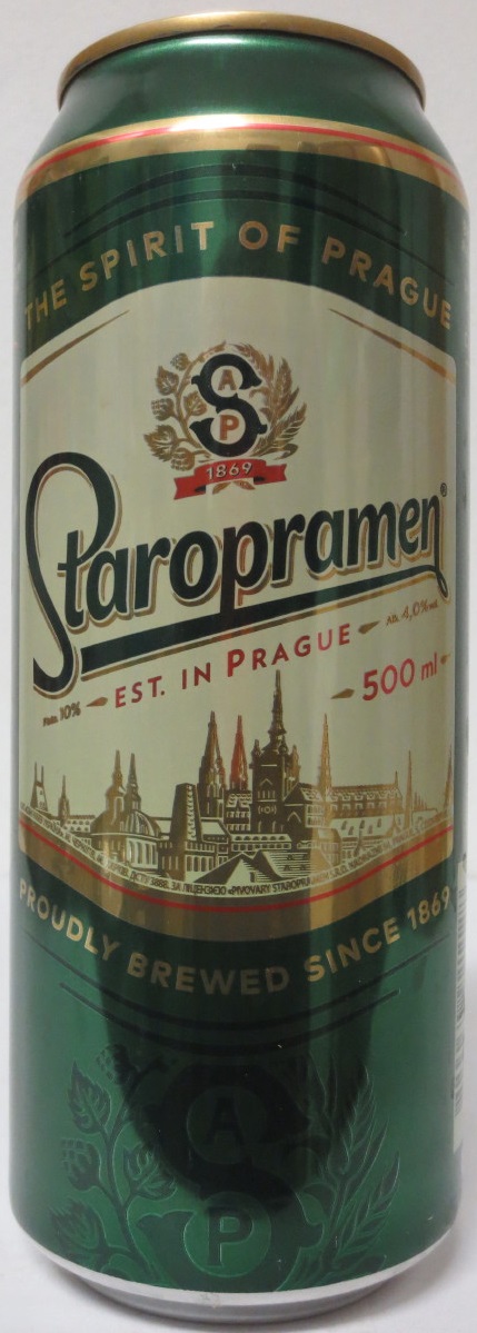 Staropramen EST. IN PRAGUE THE SPIRIT OF PRAGUE PROUDLY BREWED SINCE 1869 (UA) (50cl) (B/O) č.2