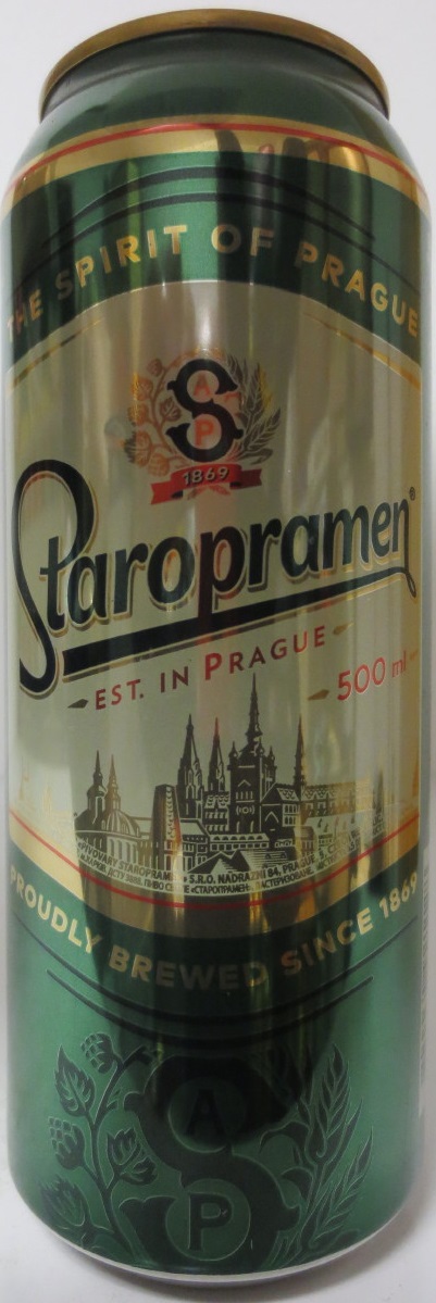 Staropramen EST. IN PRAGUE THE SPIRIT OF PRAGUE PROUDLY BREWED SINCE 1869 (UA) (50cl) (B/O) č.3