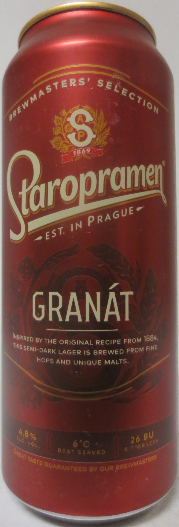 Staropramen EST. IN PRAGUE GRANÁT (H) (50cl) (B/O) č.2