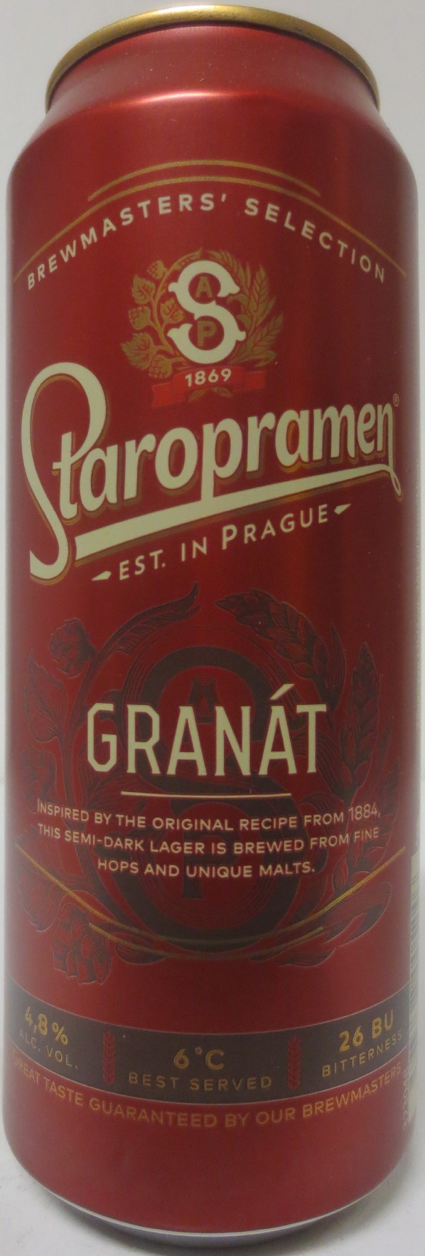 Staropramen EST. IN PRAGUE GRANÁT (H) (50cl) (B/O) č.3 