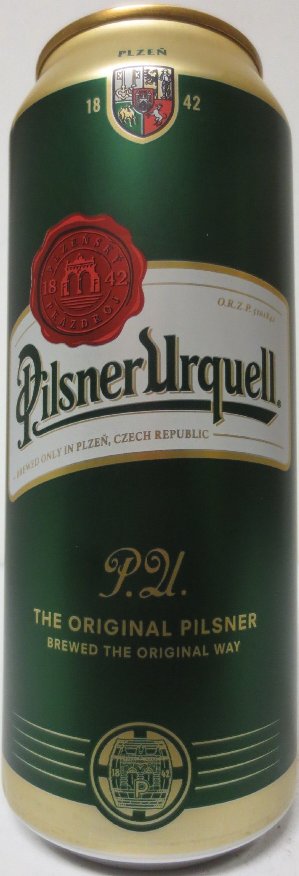 Pilsner Urquell P.U. THE ORIGINAL PILSNER BREWED THE ORIGINAL WAY (A) (50cl) (B/O) č.1