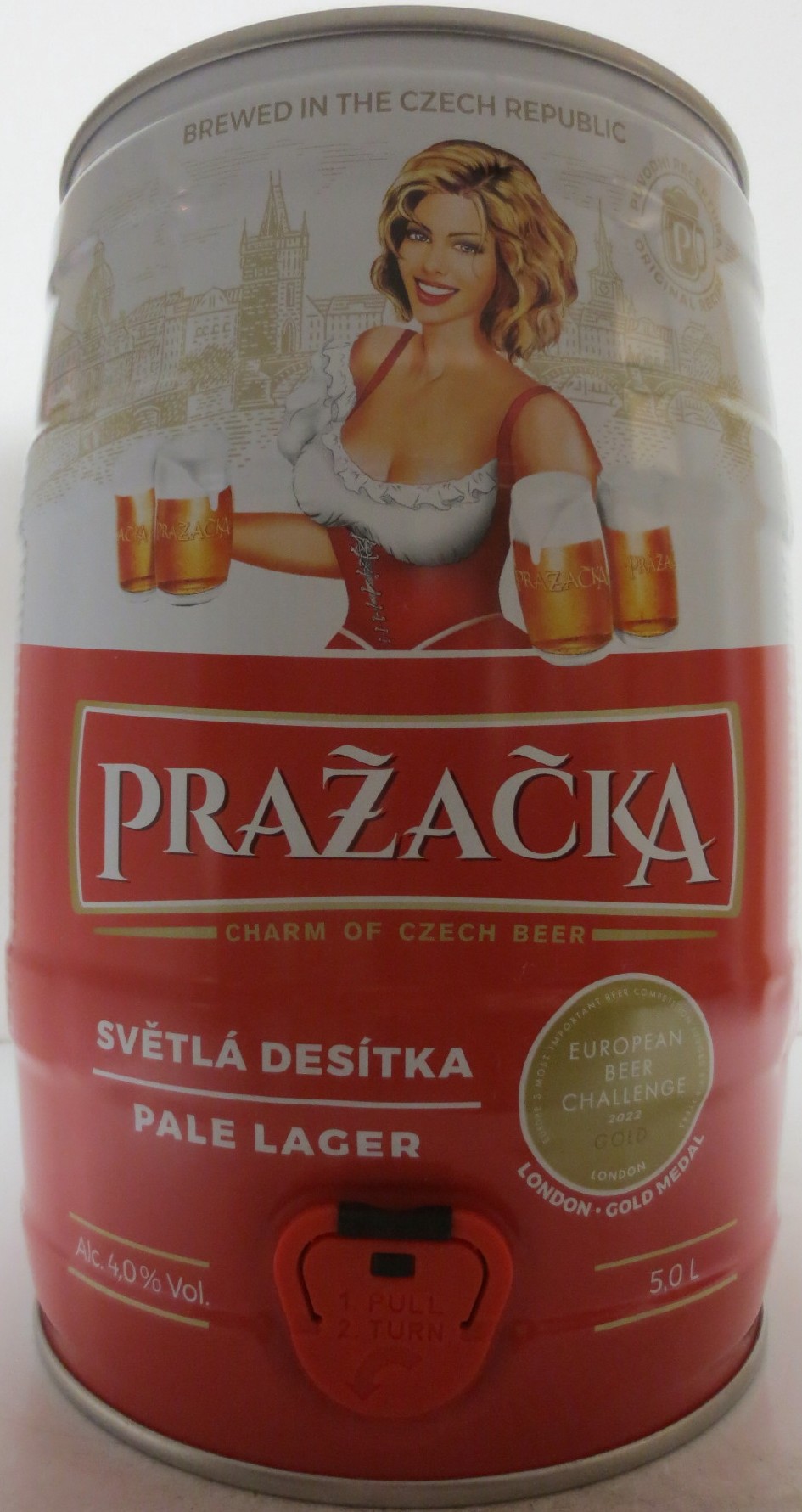 PRAŽAČKA SVĚTLÁ DESÍTKA PALE LAGER LONDON.GOLD MEDAL (5L) č.1  