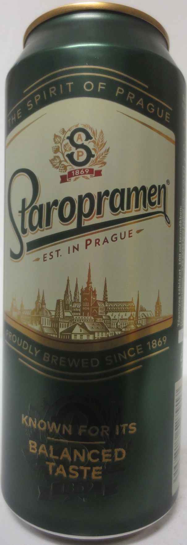 Staropramen EST. IN PRAGUE KNOWN FOR ITS BALANCED TASTE (H) (50cl) (B/O) č.1