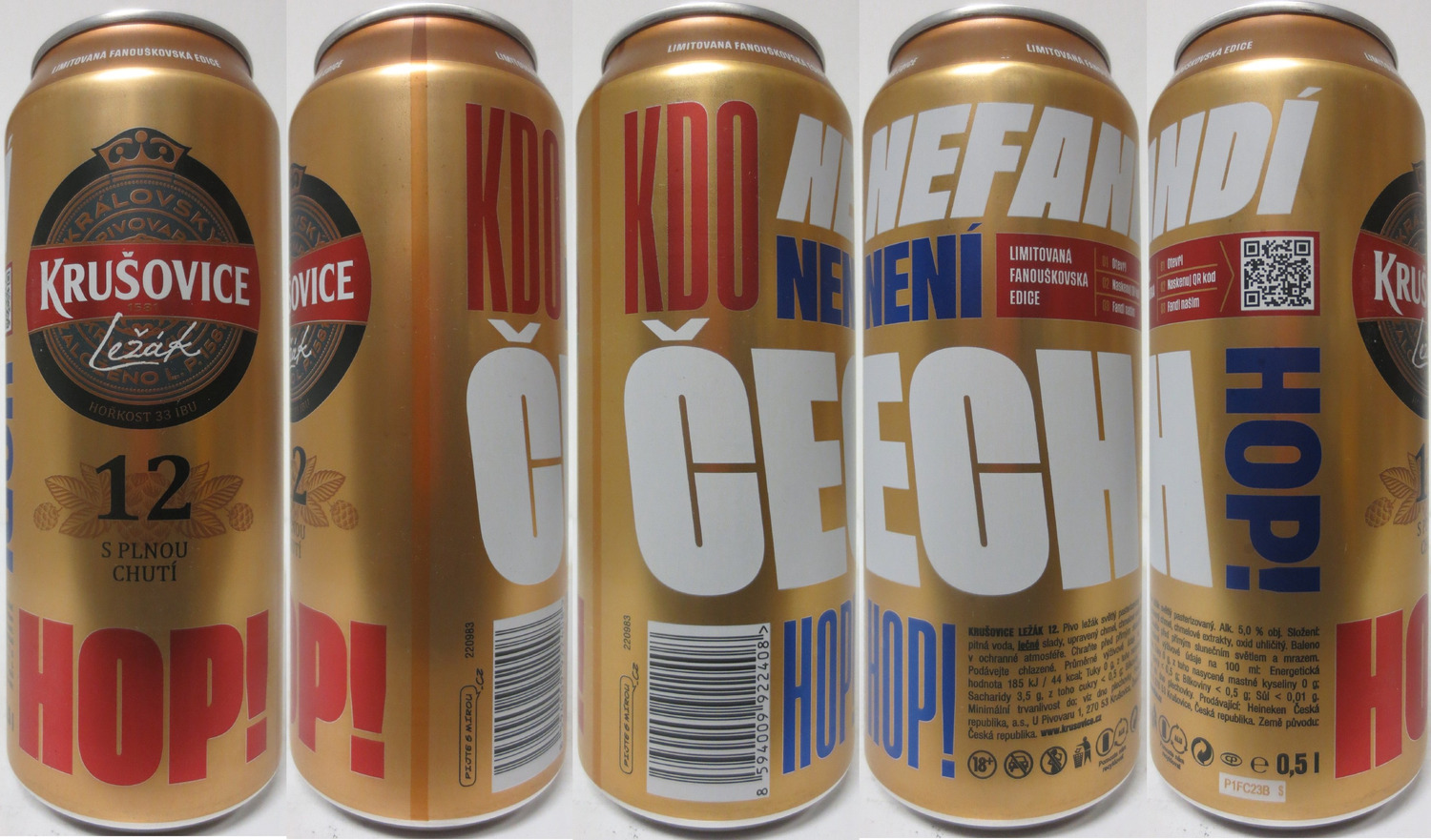 KRUŠOVICE Ležák 12 S PLNOU CHUTÍ KDO NEFANDÍ NENÍ ČECH HOP! (CZ) (50cl) (B/O) č.1 