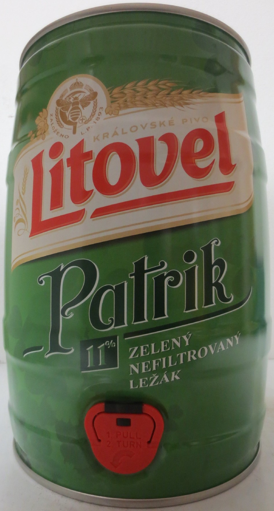 Litovel Patrik 11% ZELENÝ NEFILTROVANÝ LEŽÁK (5L) č.1 