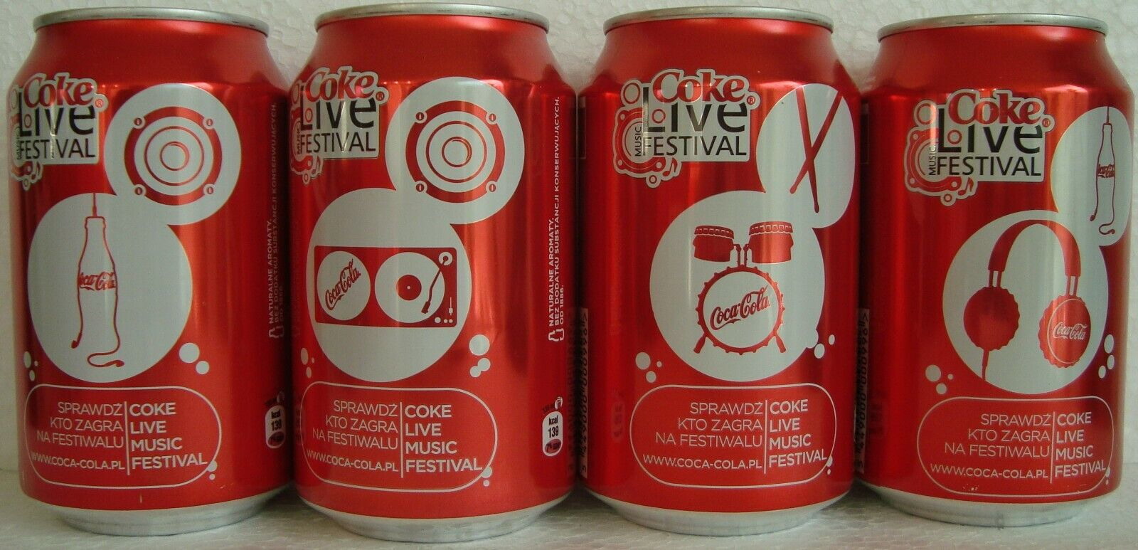 Coca Cola Coke Live Music Festival set from POLAND (4 cans) (33cl) (B/O) 