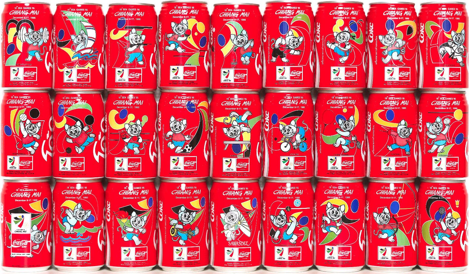 Coca Cola SEA Games from THAILAND (27 cans) (32,5cl) (B/O)