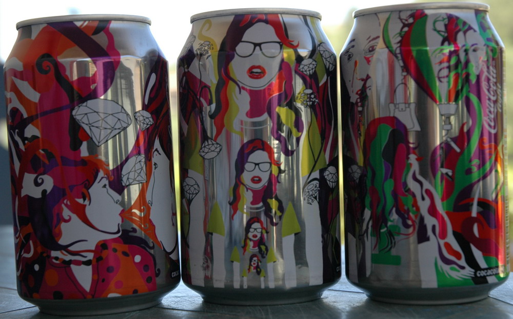 Coca Cola  Diamond ART-SET set from PORTUGAL (3 cans) (33cl) (B/O)