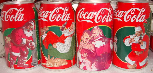 Coca Cola Christmas 1995 set from MEXICO (4 cans) (35,5cl) (B/O)