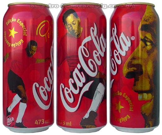Coca Cola PELE' set from BRAZIL (3 cans) (47,3cl) (B/O)
